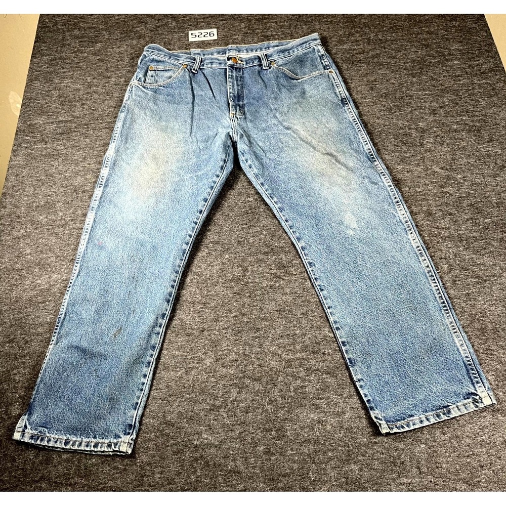 Wrangler Authentic Jeans Mens 38x29‎ Blue Denim Cotton Medium Wash Straight Leg